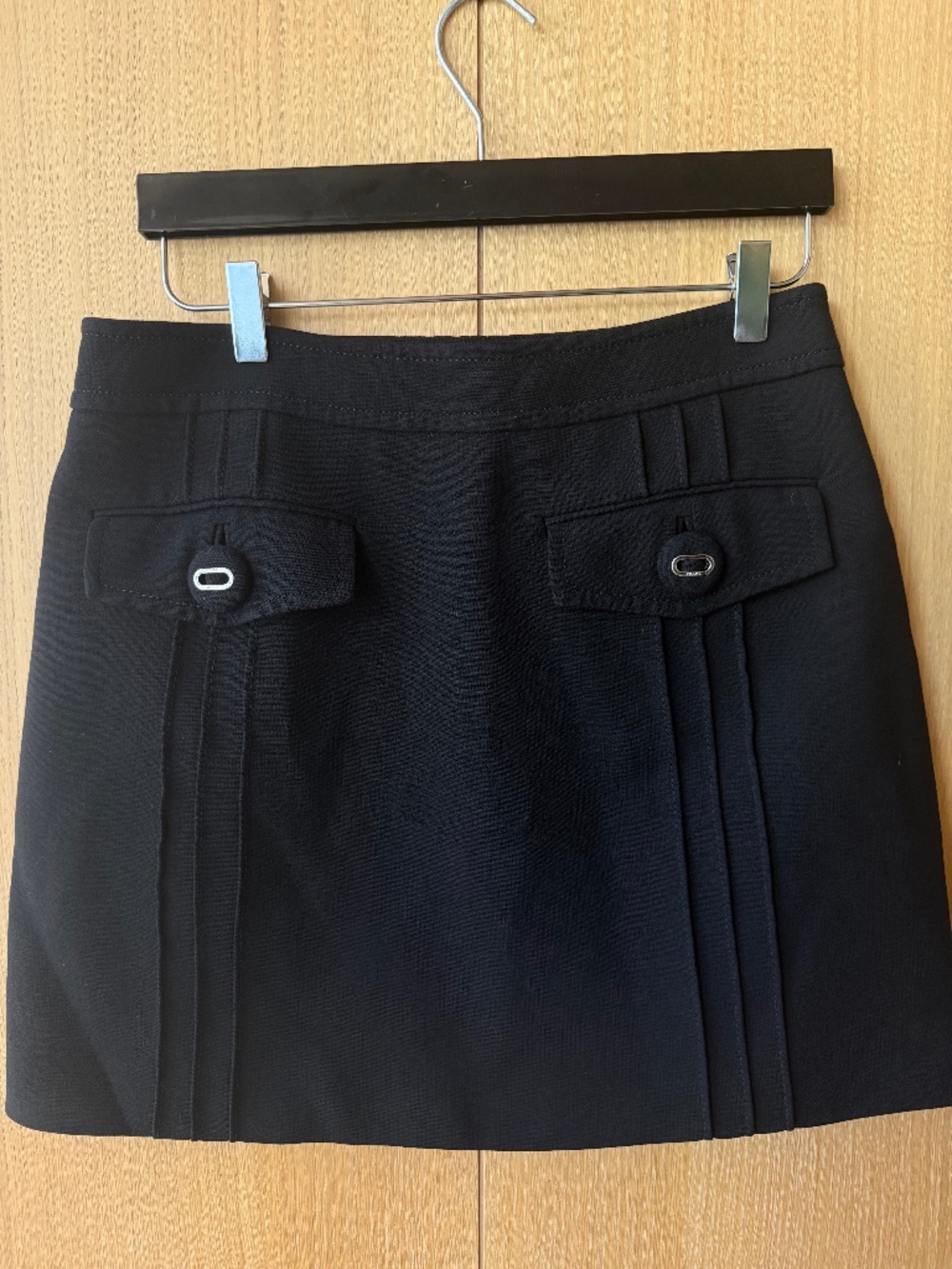 Vintage Prada Virgin Wool Mini Skirt Black | Size: M | US8, IT44